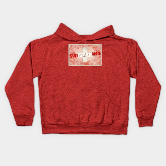 Switzerland Vintage style retro souvenir Kids Hoodie by DesignerPropo